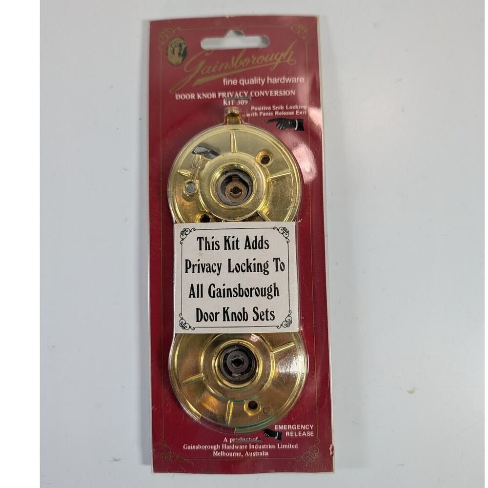 NOS Gainsborough Privacy Adapter Conversion Kit #309 Gold Australia